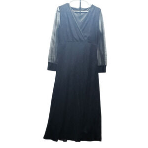 Black Lace Maxi Dress XL Gothic Witchycore Dark Academia Vibes